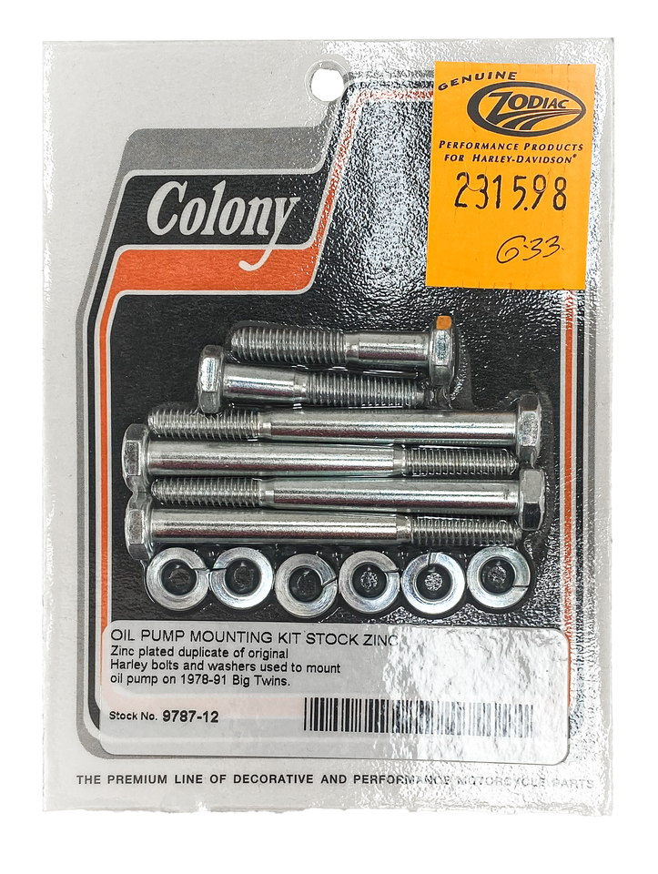 Oil pump mounting hardware BT78-91 zinc