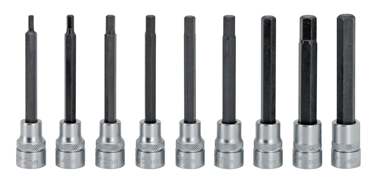 Sonic 9pc 3/8" long allen metric bitsckt