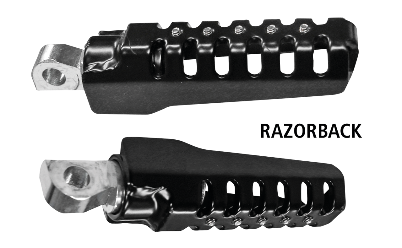 Burly Razorback pegs black powder coated