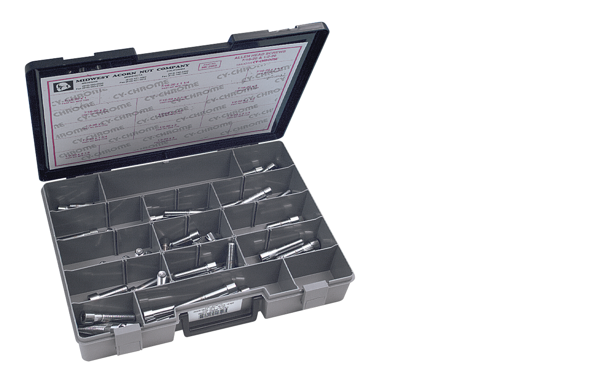 Ass.Tray Chrome Allen head 7/16 & 1/2 NF