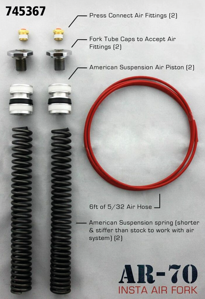 A.S. air piston kit 41mm fork w/OE trees