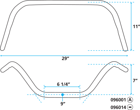 GZP Handlebar Harley low rise 1", 82u