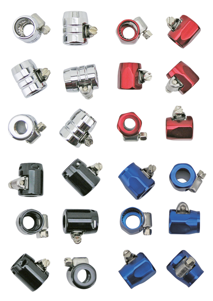 GZP 6Pck Groove hose end 1/4+5/16"ID Red