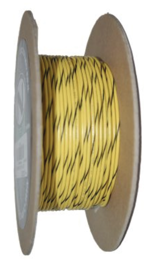 18-Gauge YELLOW/BLACK STRIPE 100' Spool