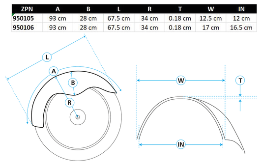 4.75" St smooth custom front fender
