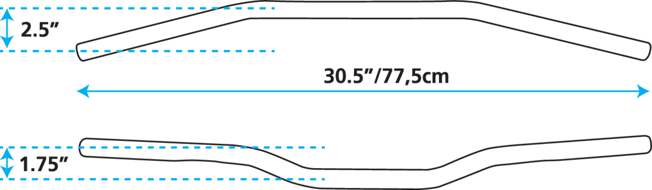 GZP Chrome Dirt Track bar Dimpled 2"