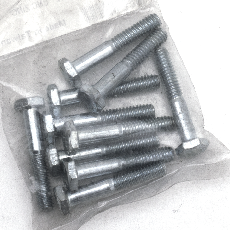 GZP 10pck hex bolt 1/4-20x1-1/2" zinc