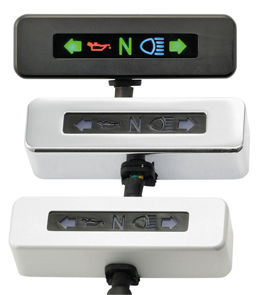 Micro LED indicator alu chrome