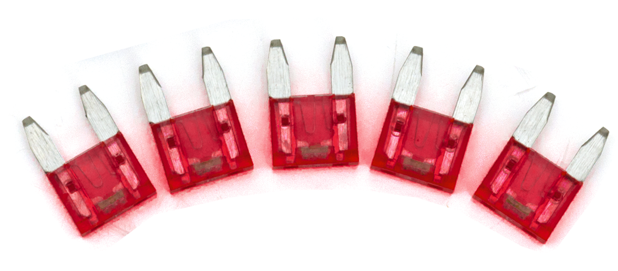 GZP 5pck Mini Led detector fuse Red 10A