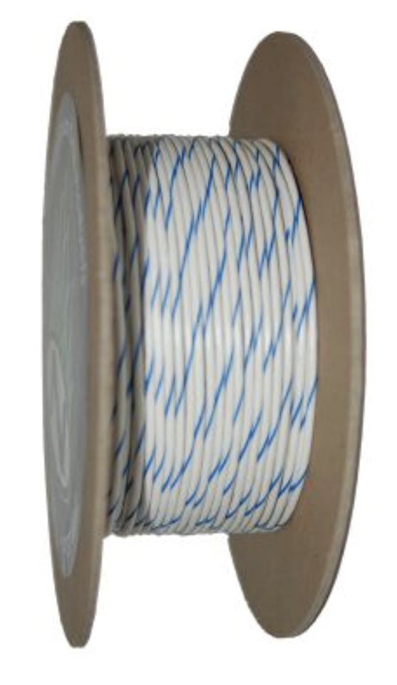 18-Gauge WHITE/BLUE STRIPE 100' Spool Pr