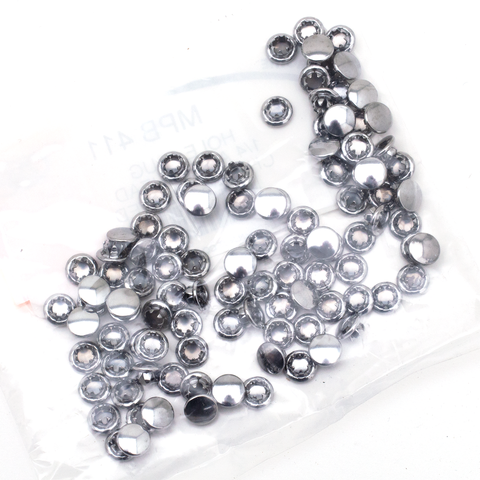 100pck Allen hole plugs 1/4 chrome