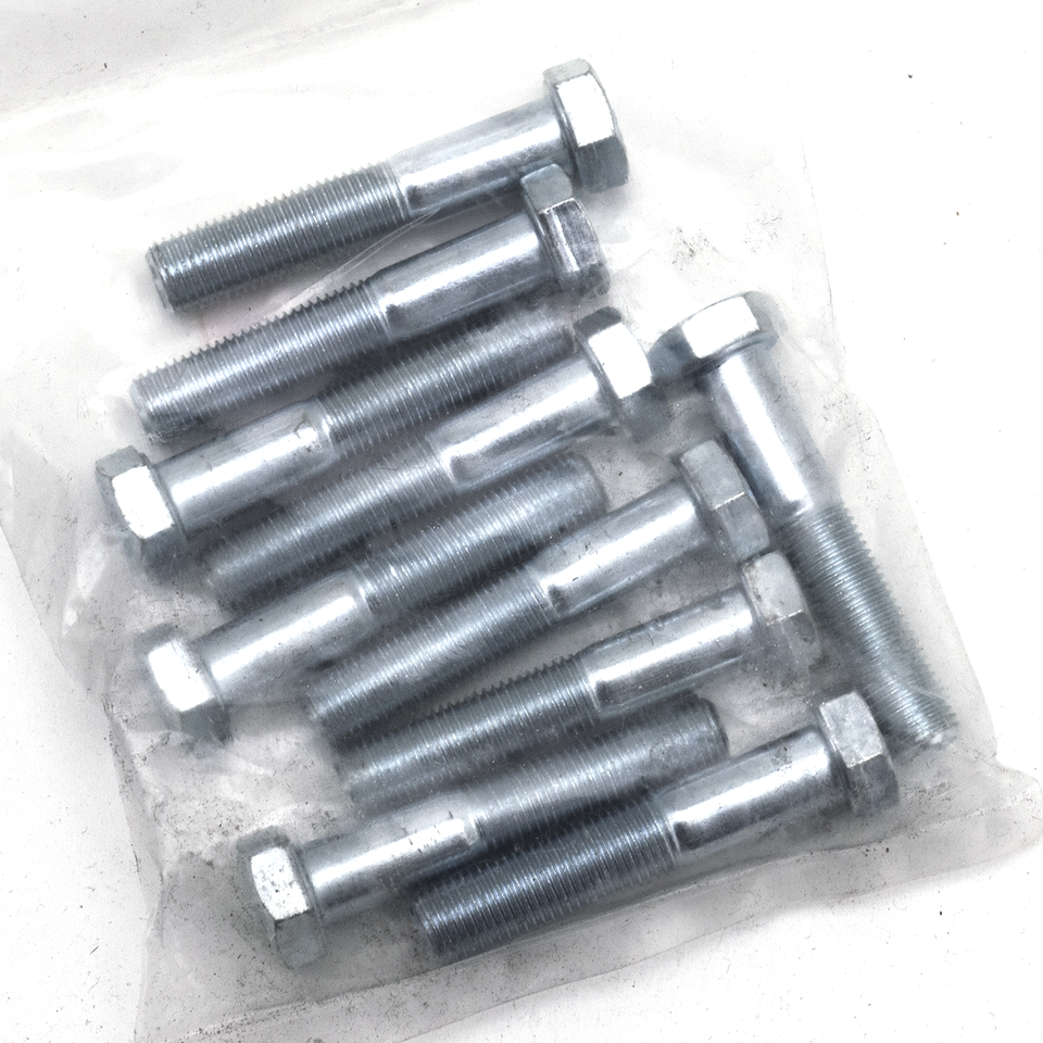 10pck hex bolt 3/8-24x2" UNF zinc