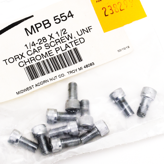 10pck Knurled torx screw 1/4-28x1/2",UNF