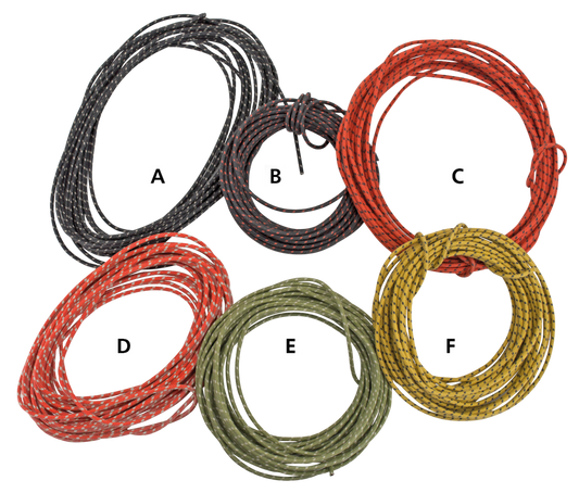 Black cotton wire w/white tracer, 25ft