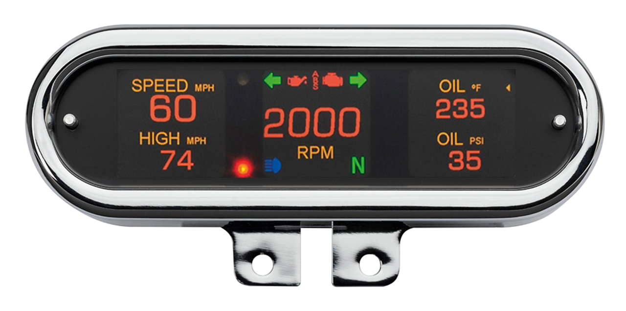 Oval Gauge Chr Bar Mount Universal