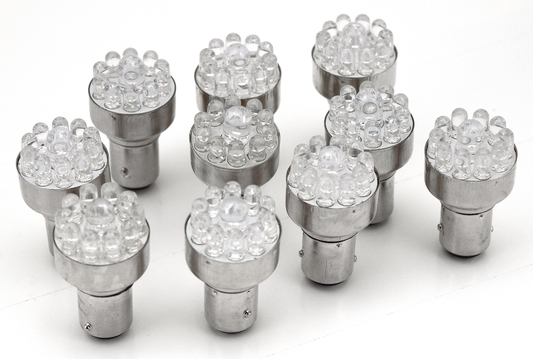 GZP 10pck LED bulb 12V BAY15D clear dual