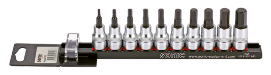 3/8" Socketbitset hex metric 10PC on rai