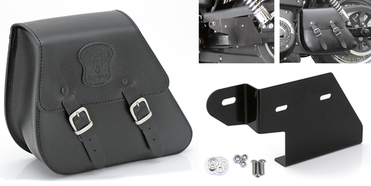 Texas Leather Dyna Swingarm bag w/brckt