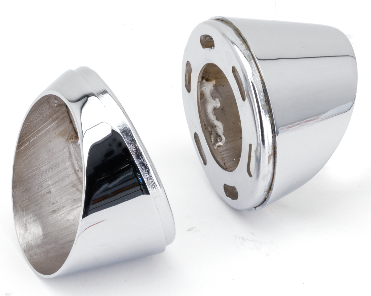 MCJ End Caps Race 90 Tapered Slash Chr