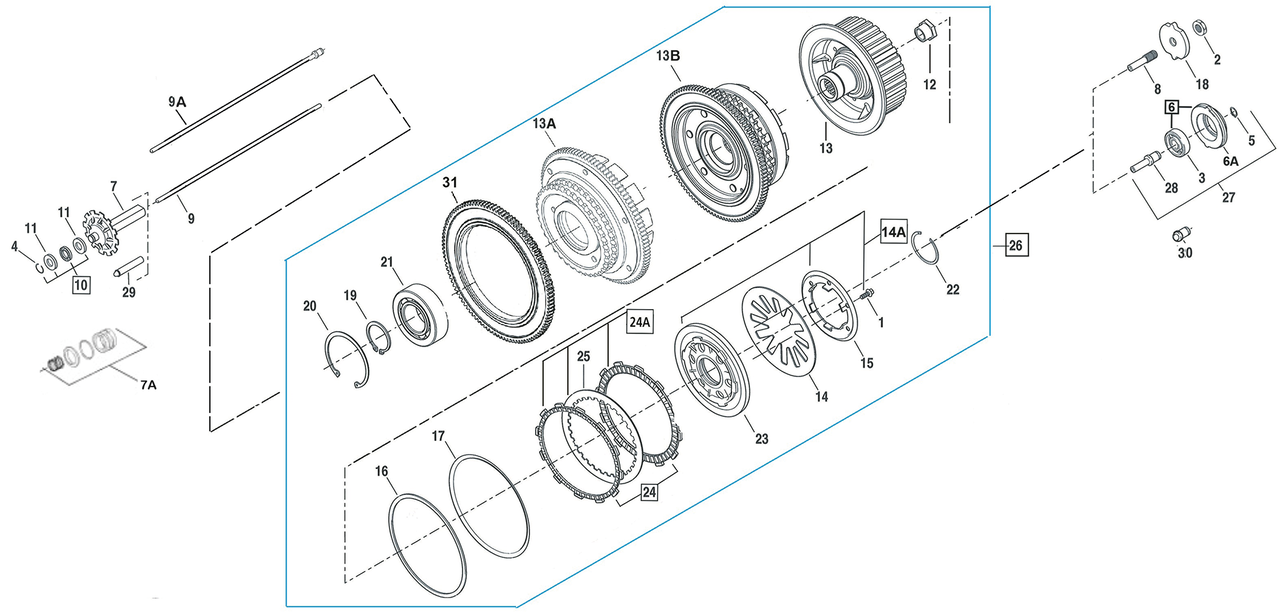 5Pck Internal clutch retaining ring