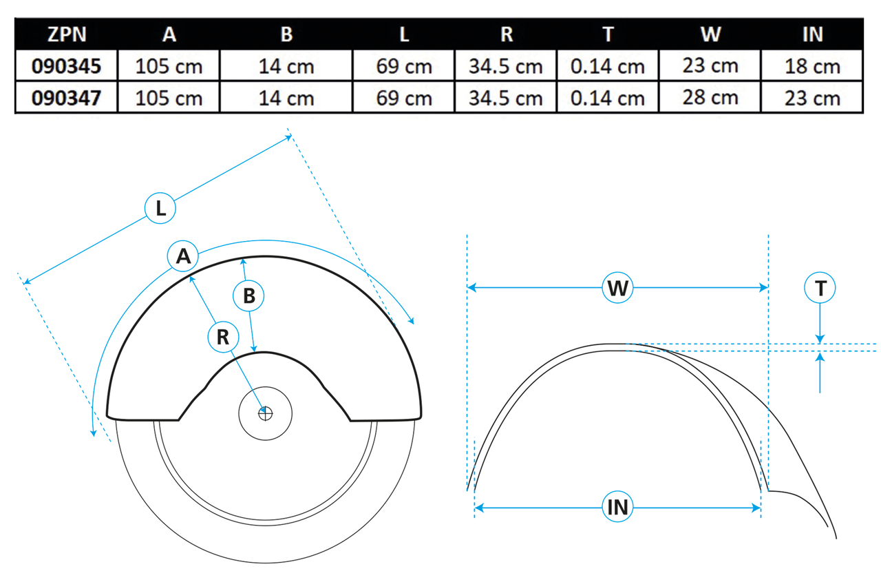 GZP 11" wide Heritage style rear fender