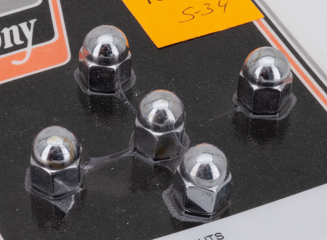 CHROME ACORN NUTS M6x1.0, 5pck