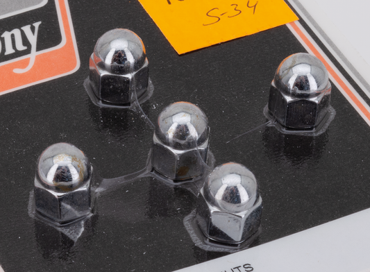 CHROME ACORN NUTS M6x1.0, 5pck