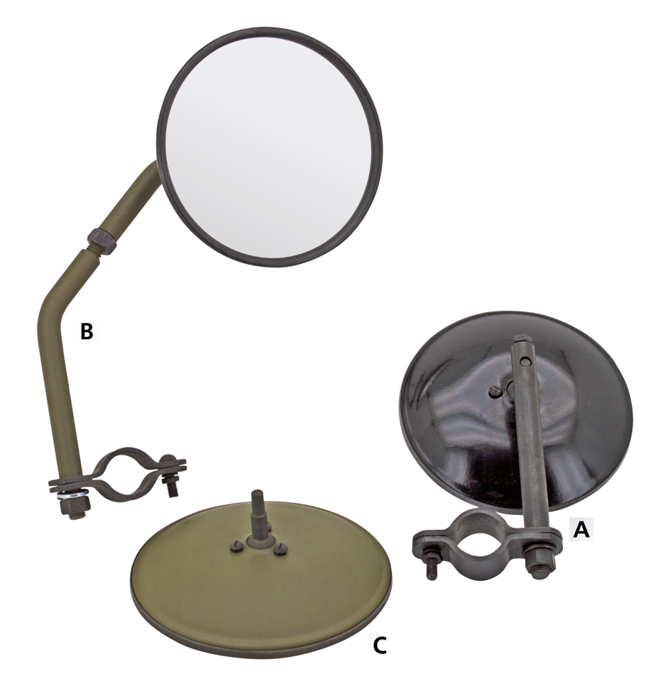 MIRROR, early style, 1934-40, w/ bracket