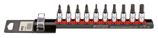 1/4" Socketbitset Metric 10Pc on rail