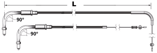Throttle cable Stealth HSR96-up LN=40"