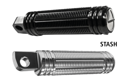 Burly Stash pegs black anodised
