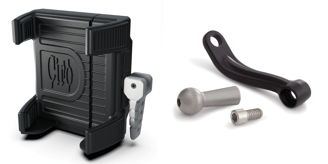 Phone Hldr w/Chargr mirror stem mnt Blk