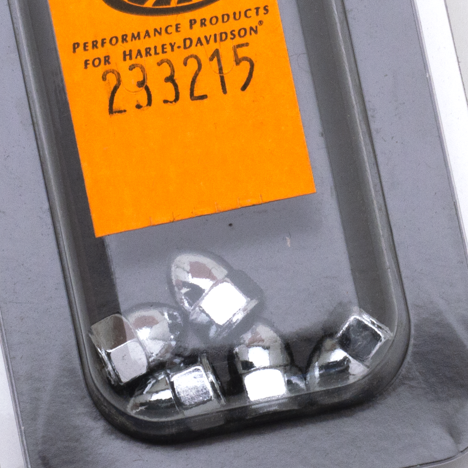 Blister Chrome acorn nuts 10-24 set/5