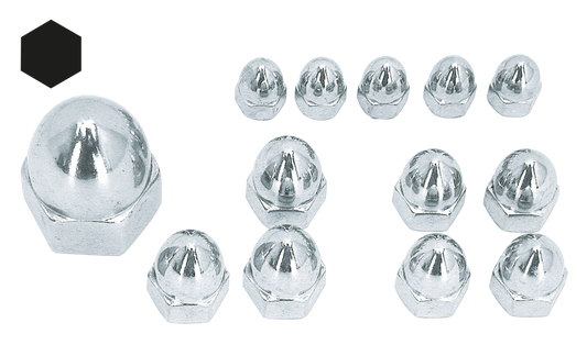 50pck Chrome acorn nuts M10x1.5