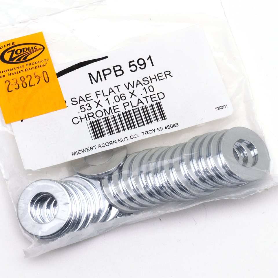 25pck Flat washers 1/2" X 1.06" SAE