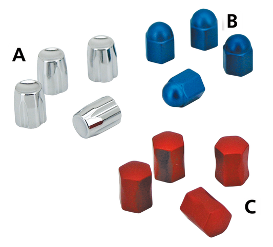 4Pck Recessed Design Valve Stem Cap Chr