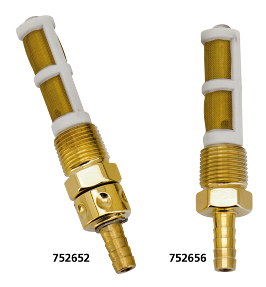 Polished brass 22mm fuel line adapter