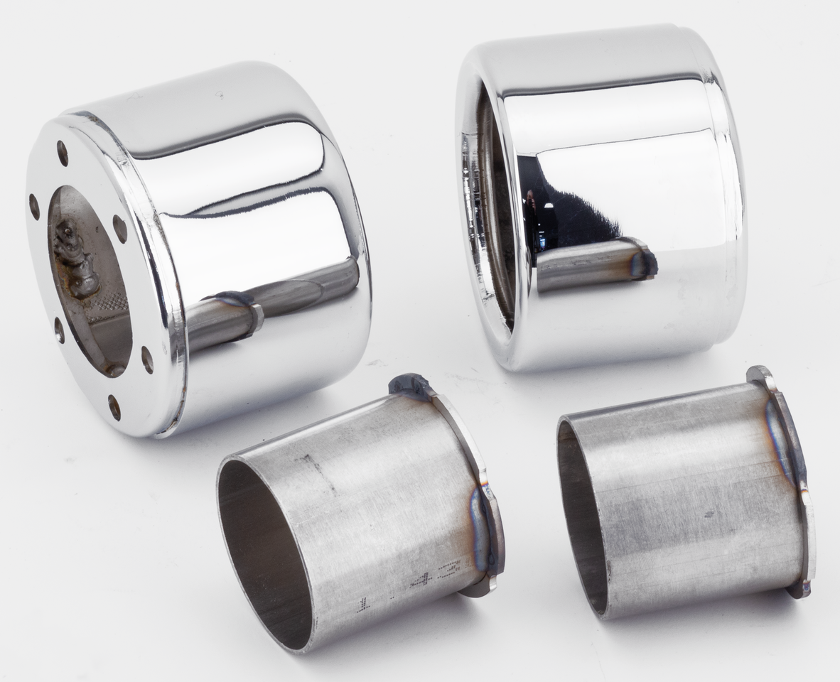 MCJ End Caps Race 90 Straight Chrome