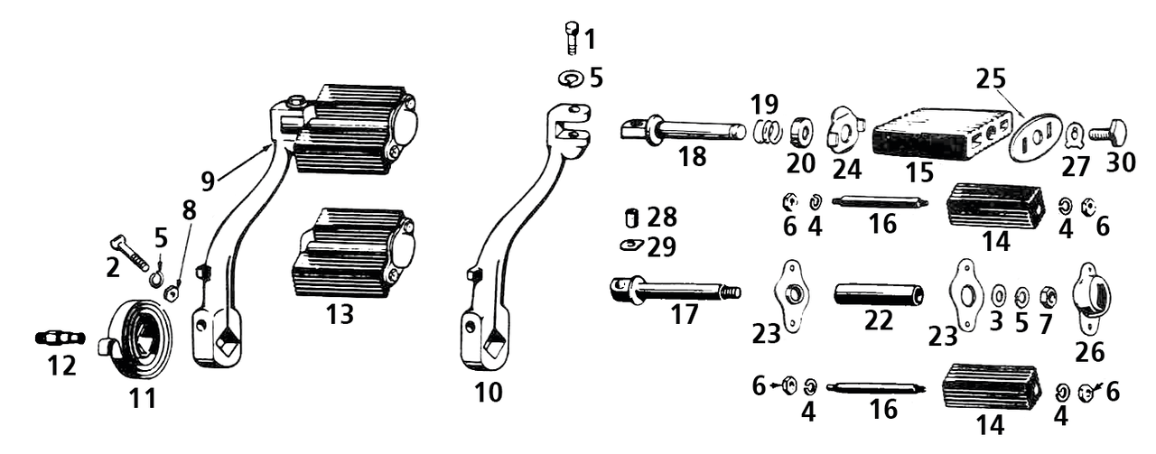 Colony Starter pedal axle kit, white pla