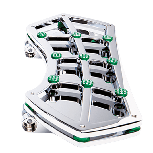 DIAMOND FR FLRBRD CHR W/ GEMS GREEN