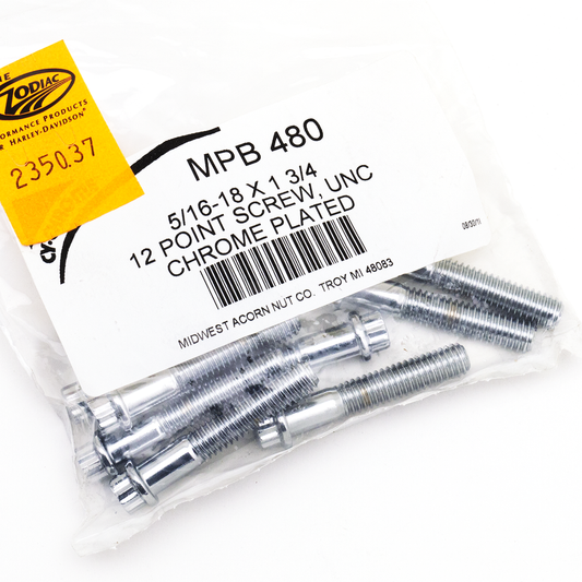 10pck 12-point bolts,5/16-18 x 1 3/4"