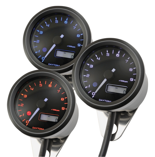 Velona 48mm 9000RPM 3 colour tacho blk