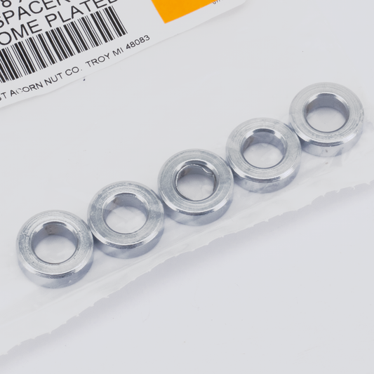 5pck Spacers 3/8"Ix3/4"Ox1/4"L chrome