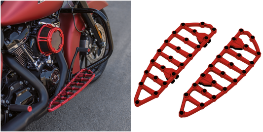 Ness MX Billet Floorboards - Red