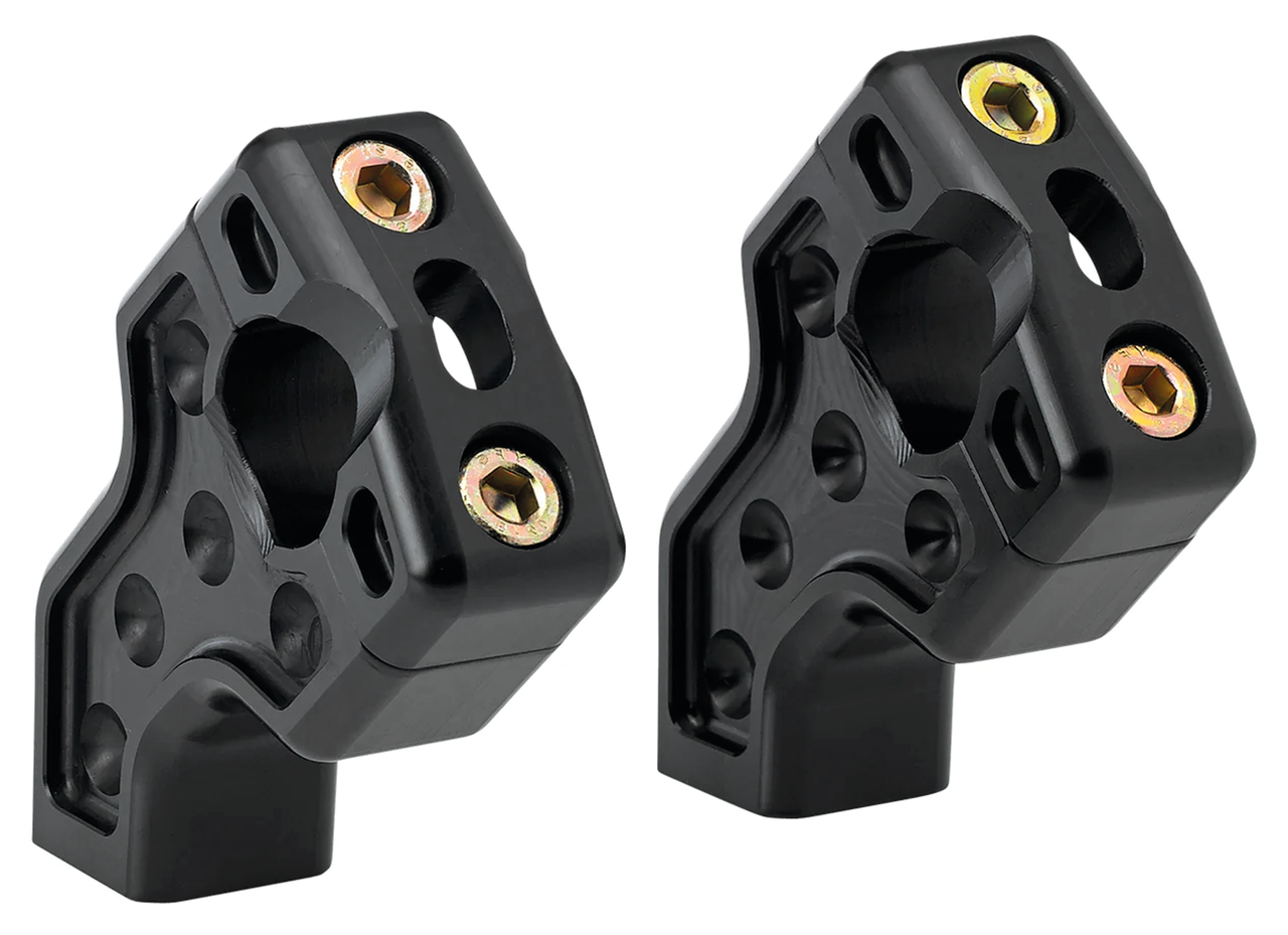 JM PB Risers 2.5" Dual Clamp Black