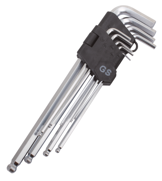 9Pc Allen wrench set long 1/16"-3/8"