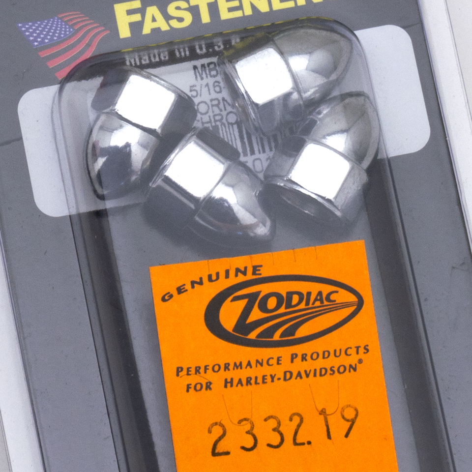 Chrome acorn nuts 5/16-18 UNC set/4