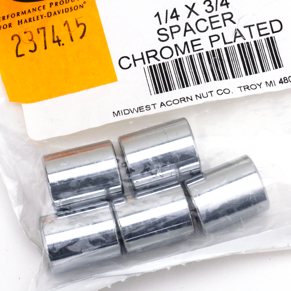 5pck Spacers 1/4"Ix5/8"Ox3/4"L chrome