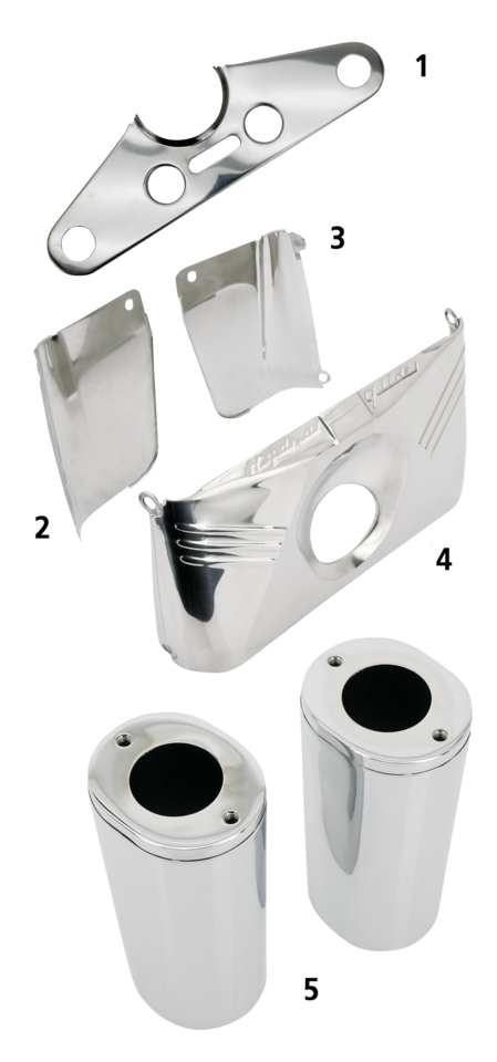 GZP Fork panel R/H rear chrome. #46283-4