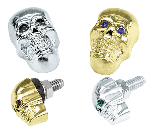 GZP Skull krommet Large chr amber eyes